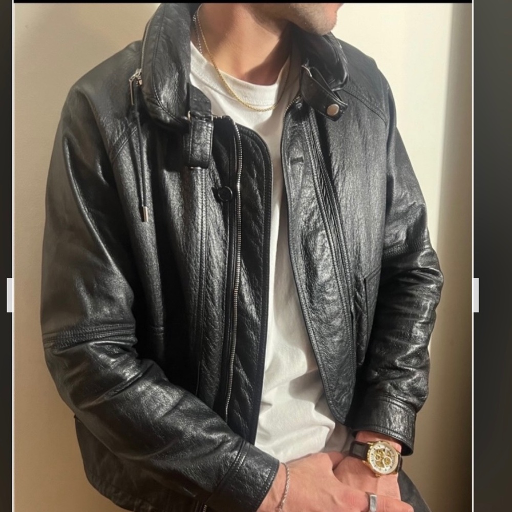 Saint Laurent Paris Lambskin Bomber Jacket – Size 52 – Concealed Hood